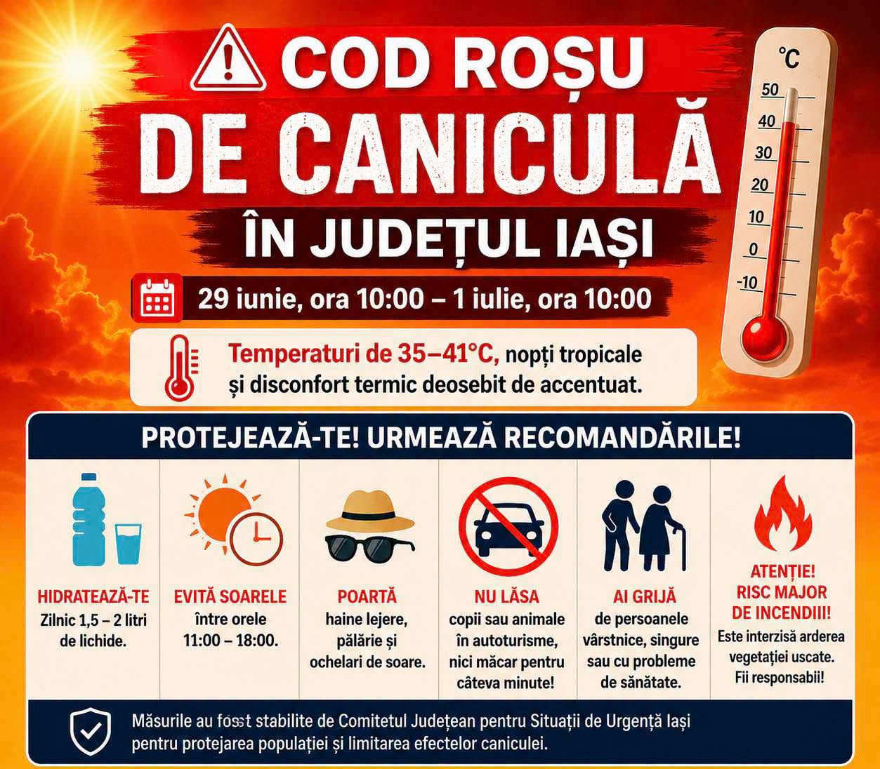 cod rosu canicula judetul Iasi
